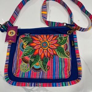 NWT Laurel Burch Fleur Del Sol Crossbody Bag, beautiful!!🩷